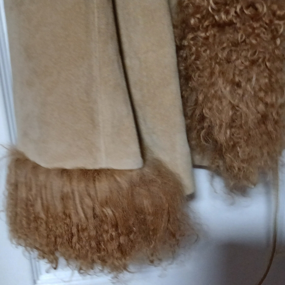 Vintage Express Tan Shearling Boho Coat - NWOT - Picture 4 of 9